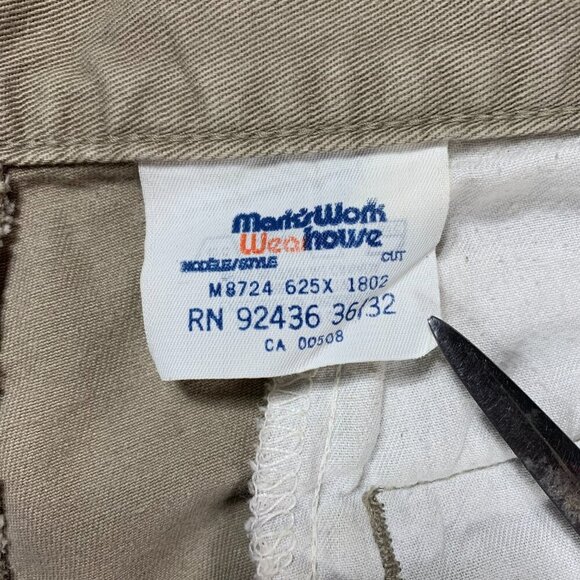 Vintage 90s Denver Hayes Khaki Tan Flat Front Chinos - Picture 6 of 15